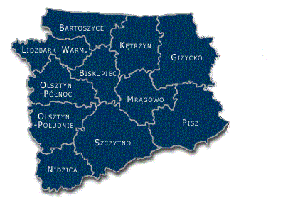 Mapa z podziałem na prokuratory rejonowe